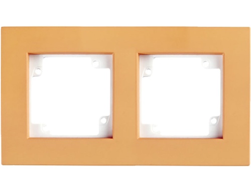 CITY Рамка 2 поста (платформа/накладка) белая/персик бархат | код С512-020-001 | GUSI ELECTRIC