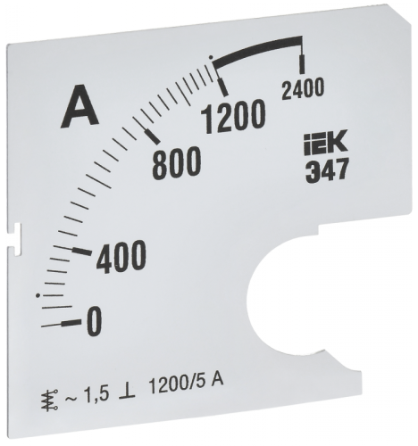 Шкала смен. для амперметра Э47 1200/5А-1,5 72х72мм IEK | код IPA10D-SC-1200 | IEK