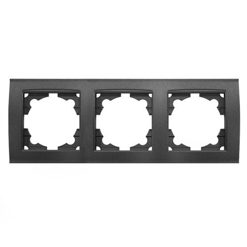 Рамка трехместная горизонтальная серия Бриллиант графит | код 7947489-Gr | Universal Рамка трехместная горизонтальная серия Бриллиант графит | код 7947489-Gr | Universal