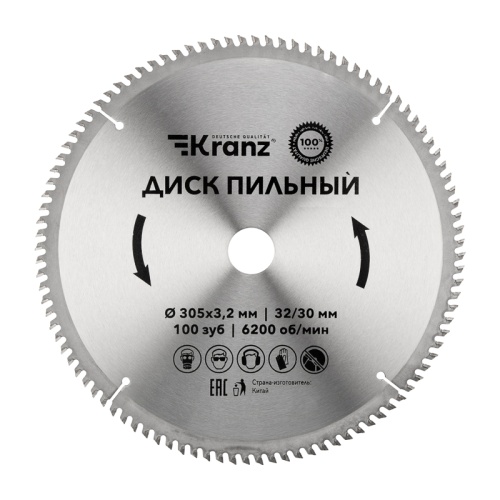 Диск пильный 305 мм х 100 зуб х 32/30 мм Kranz | код KR-92-0136 | KRANZ