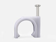 Скоба 4мм круглая пластиковая -белая HLT | код 084-07-401 | HLT