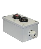 Пост управления ПКУ-15-21.121-54У2 (1*КЕ081/2(1з+1р) черная + 1*КЕ141/2(1з+1р) красная, гриб с фиксацией + PG-19) (ЭТ) | код ET003781 | Электротехник