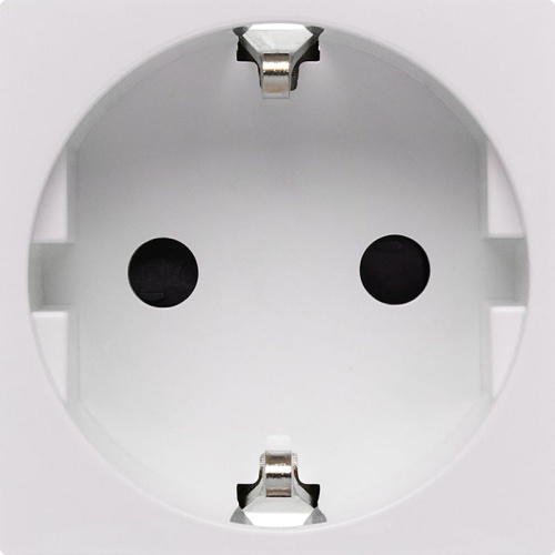 Розетка с заземлением - безвинтовые зажимы - со шторками 16А 250В - 90°- 2 модуля - белый | код 4521055 | Legrand