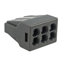 Экспресс-клемма с пастой СМК 773-306, 6-проводная до 2,5 мм кв, серая (50 шт./уп.) REXANT | код 07-3060 | REXANT