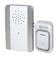 Звонок беспроводной ЗБ-9 38 мелодий с регулировкой звука, подсветкой, 150м цифр. кодир. с кнопкой IP44 СЕРЕБРЯНО-БЕЛЫЙ IN HOME | код 4690612013374 | IN HOME