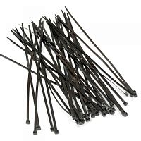 Стяжка нейлоновая неоткрывающаяся безгалогенная (halogen free) 370x3.6 мм полиамид 6.6 черная (100 шт), Hyperline GT-370IBC | код 24291 | Hyperline