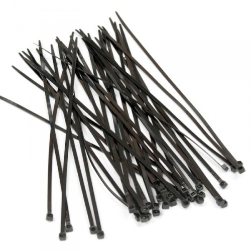Стяжка нейлоновая неоткрывающаяся безгалогенная (halogen free) 370x3.6 мм полиамид 6.6 черная (100 шт), Hyperline GT-370IBC | код 24291 | Hyperline