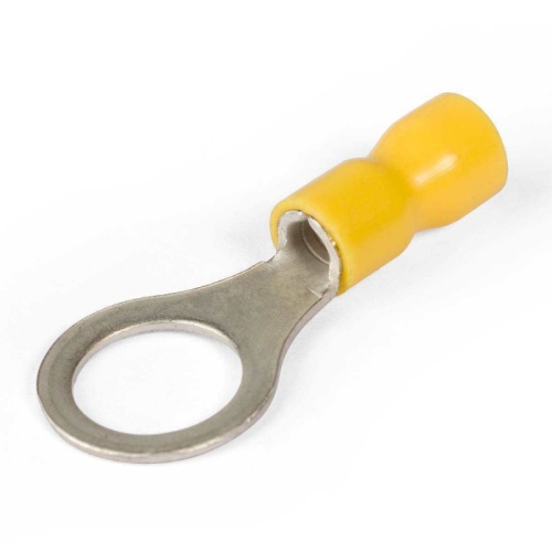 Наконечники кольцевые изолированные с ПВХ манжетой (НКИ) 6,0–10 желтые (100 шт/уп) Промрукав | код PR08.10416 | ПРОМРУКАВ