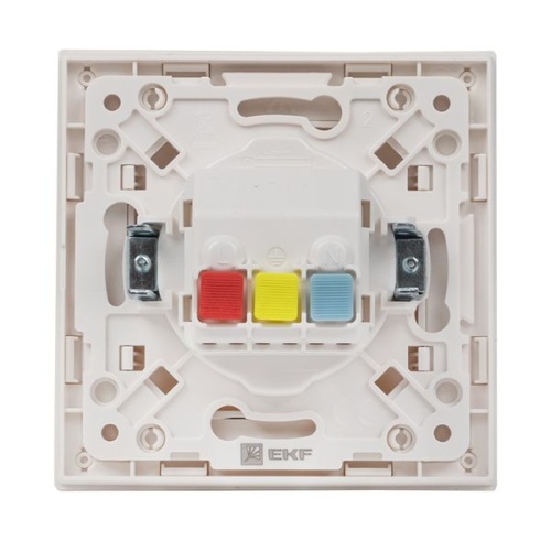 Стокгольм Розетка 1-местная с/з 16А белая с защ, штор, PROxima | код EXR16-028-10 | EKF фото 5