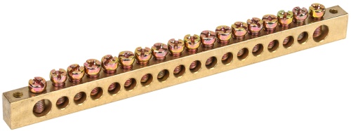 Шина PEN "земля-ноль" 8х12мм 18/2 (18групп/крепеж по краям) | код YNN21-18-100 | IEK Шина PEN "земля-ноль" 8х12мм 18/2 (18групп/крепеж по краям) | код YNN21-18-100 | IEK