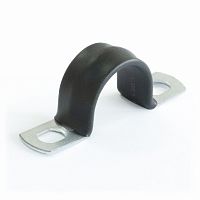 Скоба металлическая двухлапковая с полимерным покрытием СМД-П d16-17 мм (100шт/1000шт уп/кор) Промрукав | код PR08.6014 | ПРОМРУКАВ