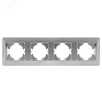 GUSI Ugra РАМКА 4-местная, цвет серебро. | код С1140-004 | GUSI ELECTRIC