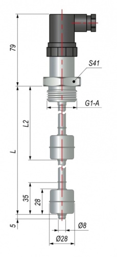 Датчик уровня поплавковый ПДУ-2Н.2.650.300.G1 | код 135417 | ОВЕН