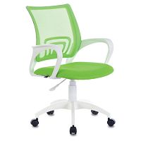 Кресло BRABIX Fly MG-396W, с подлокотниками, пластик белый, сетка, салатовое | код 532403 | BRABIX