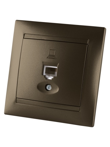 Розетка компьютерная RJ45 бронза Лама TDM | код SQ1815-0716 | TDM Розетка компьютерная RJ45 бронза Лама TDM | код SQ1815-0716 | TDM