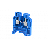 Клемма проходная винтовая 6 мм2, на 2 подключения, синяя KUT6N(B) | код 1104010001 | Elmex
