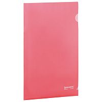 Папка-уголок жесткая BRAUBERG, красная, 0,15 мм, 221640 | код 221640 | BRAUBERG