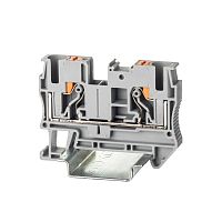 Клемма проходная, зажим push-in, 2 точки подключения, 6 кв.мм, серая | код VPR-6-GY | DKC