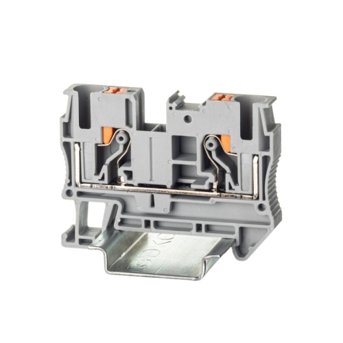 Клемма проходная, зажим push-in, 2 точки подключения, 6 кв.мм, серая | код VPR-6-GY | DKC