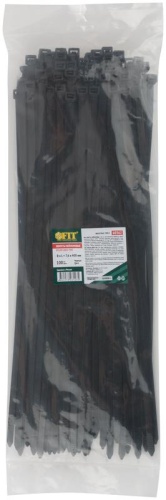 Хомуты нейлоновые для проводов, черные 100 шт., 7,6х400 мм | код 60362 | FIT фото 3