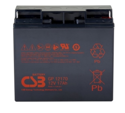 CSB GP12170 Аккумуляторная батарея для ИБП, напряжение: 12В, ёмкость: 18Ач, клеммы типа: B3, Размеры ДШВ: 181х76,2х167мм, вес: 5,5кг. Срок службы: 5 лет. | код CSB GP12170 | CSB