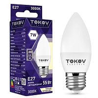 Лампа светодиодная 7Вт С37 3000К Е27 176-264В | код. TKE-C37-E27-7-3K | TOKOV ELECTRIC