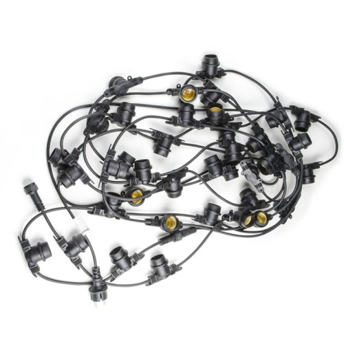 Гирлянда Белт-лайт 10 м + 1,5м сетевой шнур 40 патронов E27 шаг 25 см Чёрная UDL-K110 40/E27/10M IP65 BLACK BELT-LIGHT | код UL-00006440 | Uniel