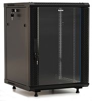 Hyperline TWB-FC-1866-SR-RAL9004 Шкаф настенный 19-дюймовый (19), 18U, 920x600х600мм, металлическая передняя дверь с замком, две боковые панели, с возможностью установки на ножки (в комплекте), цвет черный (RAL 9004) (разобранный) | код 395576 (0) Б