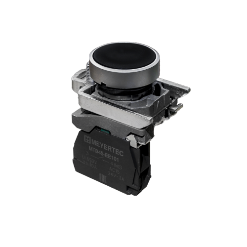 Кнопка плоская черная, 1NO, IP65, металл MTB4-BA21 | код 137116 | MEYERTEC