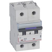 Выключатель автоматический двухполюсный DX3 20А B 50кА (3 мод) | код. 410099 |  Legrand 