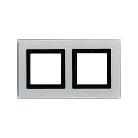 Рамка из натурального стекла, Avanti, светло-серая, 2 поста (4 мод.) | код 4404824 | DKC