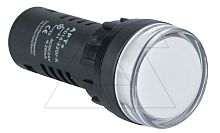 Индикатор светодиодный моноблочный AD16-22D, белый, LED 220VAC/DC, фильтр 30V, IP65, 22mm | код AD16-22D/W28-K30 | АРТ