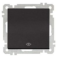 21 - Выключатель промежуточный, пруж. зажимы, черный мат | код 2100-408-0184 | Mutlusan