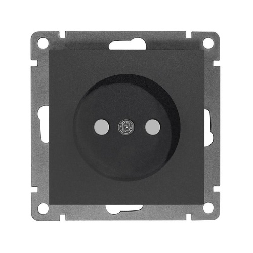 Розетка одноместная UNIVersal серия Афина б/з, з/ш, с/у, 16А, 220В, графит (еврослот), механизм | код A0047-Gr | Universal