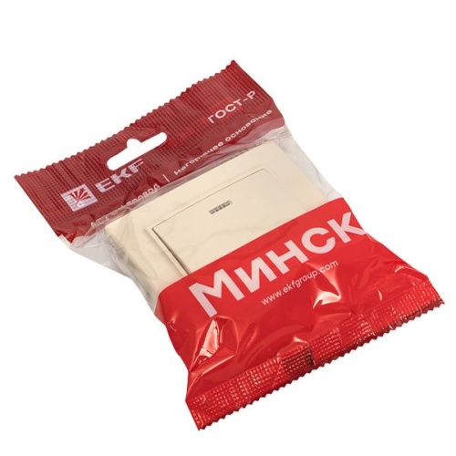 Выключатель 1-кл, СП, Минск, с индикатором 10А, бежевый | код ERV10-121-20 | EKF фото 3