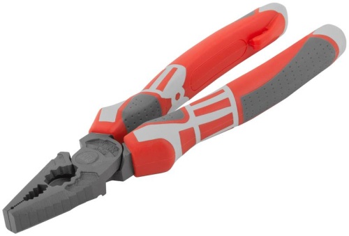 Плоскогубцы комбинированные ''Эталон'', CrV сталь, ребра жесткости на губках, тефлоновое покрытие, 3К прорезиненные ручки 200 мм | код 50695 | FIT