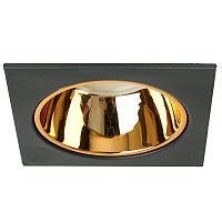 Светильник ДВО-13w G5.3 без лампы квадратный черный золото | код 51409 | Feron