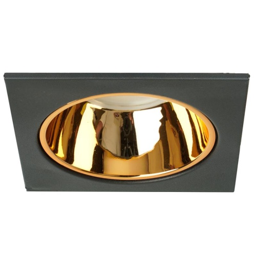 Светильник ДВО-13w G5.3 без лампы квадратный черный золото | код 51409 | Feron