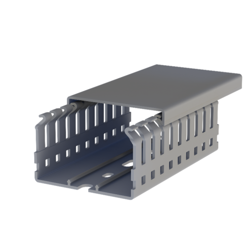 555 6040, KKD 6040, Перфорированный короб с крышкой, 60x40 (ШxВ) Серый | код 0.0.0.5.556040 | KLEMSAN