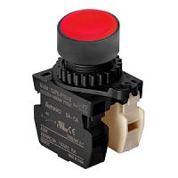 Кнопочный выключатель выступающего типа D22/25, с утопленной круглой головкой, пружинный возврат, без подсветки, красный, 1 NO + 1 NC | код S2PR-P1RAB | AUTONICS
