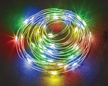 Гирлянда новогодняя светодиодная NGF-SM01-100RGBY-10-10.2m-3AA-SL-IP20 | код 80715 | Navigator Group