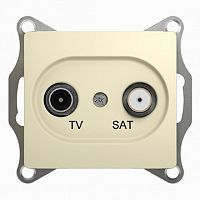 Розетка TV-SAT GLOSSA, проходная, бежевый |  код. GSL000298 |  Schneider Electric