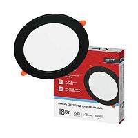 Светильник светодиодный RLP-VC 1865BL 18Вт 6500К IP40 1440лм 230В 185мм круглый встраив. панель черн. IN HOME 4690612064109