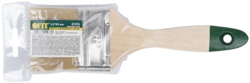 Кисть флейцевая "Хард" натур. светл. щетина дерев. ручка 2.5дюйм (63мм) FIT 01076 фото 3 Кисть флейцевая "Хард" натур. светл. щетина дерев. ручка 2.5дюйм (63мм) FIT 01076 фото 3