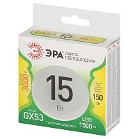 Лампа светодиодная LED 15 Вт 1500Лм 3000К таблетка (GX53) теплый GX53 220-240В LED GX-15W-830-GX53 Green Line | код Б0067057 | ЭРА