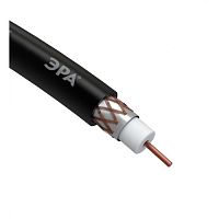 Кабель коаксиальный RG-6U 75 Ом Cu/(оплётка Cu 64%) PE цвет чёрный бухта 100 м | код Б0044604 | ЭРА