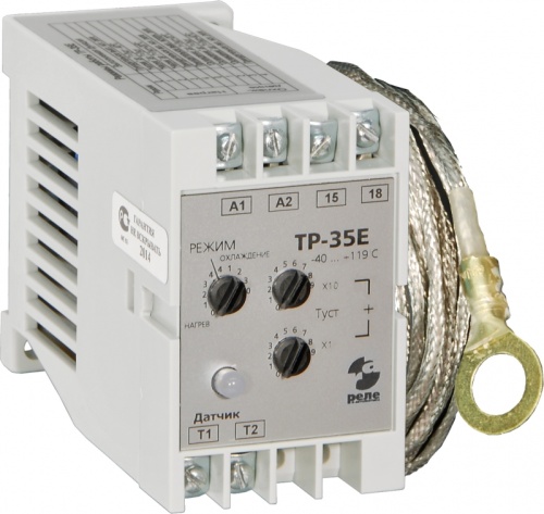 Реле температурное ТР-35Е -40...+119°C 220В 50Гц, режим НАГРЕВ, ОХЛАЖДЕНИЕ, гистерезис 4°C, максимальный коммутируемый ток 10А, 1з, УХЛ4, без датчика | код A8223-80107922 | РЕЛЕ И АВТОМАТИКА Реле температурное ТР-35Е -40...+119°C 220В 50Гц, режим НАГРЕВ, ОХЛАЖДЕНИЕ, гистерезис 4°C, максимальный коммутируемый ток 10А, 1з, УХЛ4, без датчика | код A8223-80107922 | РЕЛЕ И АВТОМАТИКА