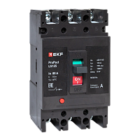 Автоматический выключатель LS125 18кА 3P 80А ProPact EKF | код mccb-125-18-3-80-ls | EKF