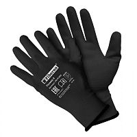 Перчатки ''Для точных работ'', полиэстер, полиуретановое покрытие, в и/у, 8(M), черные | код 27331 | АДМ