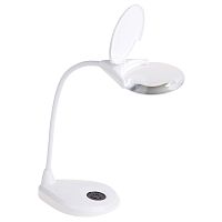 Лупа настольная 3D REXANT с подсветкой 3 LED, сенсорная регулировка яркости, EXPERT, белая | код 31-0560 | REXANT